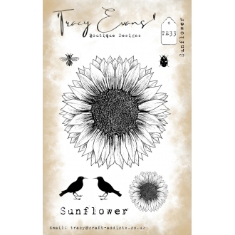 TE033 - Sunflower A6 Clearstamp - Tracy Evans