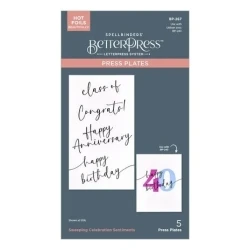 Sweeping Celebration Sentiments Press Plates - Spellbinders