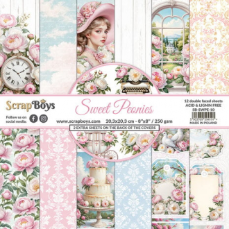 Sweet Peonies 8x8" Paper Pad - ScrapBoys