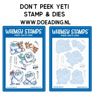 SET Don't Peek Yeti Stamp & Dies - Whimsy Stamps