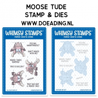 SET Moose Tude Stamp & Die - Whimsy Stamps